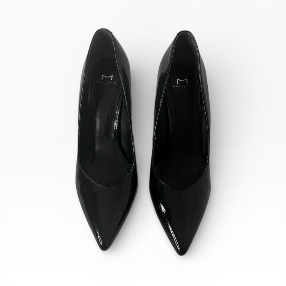MARC FISHER LTD Glossy Black Pointed Toe Heels Sz 8